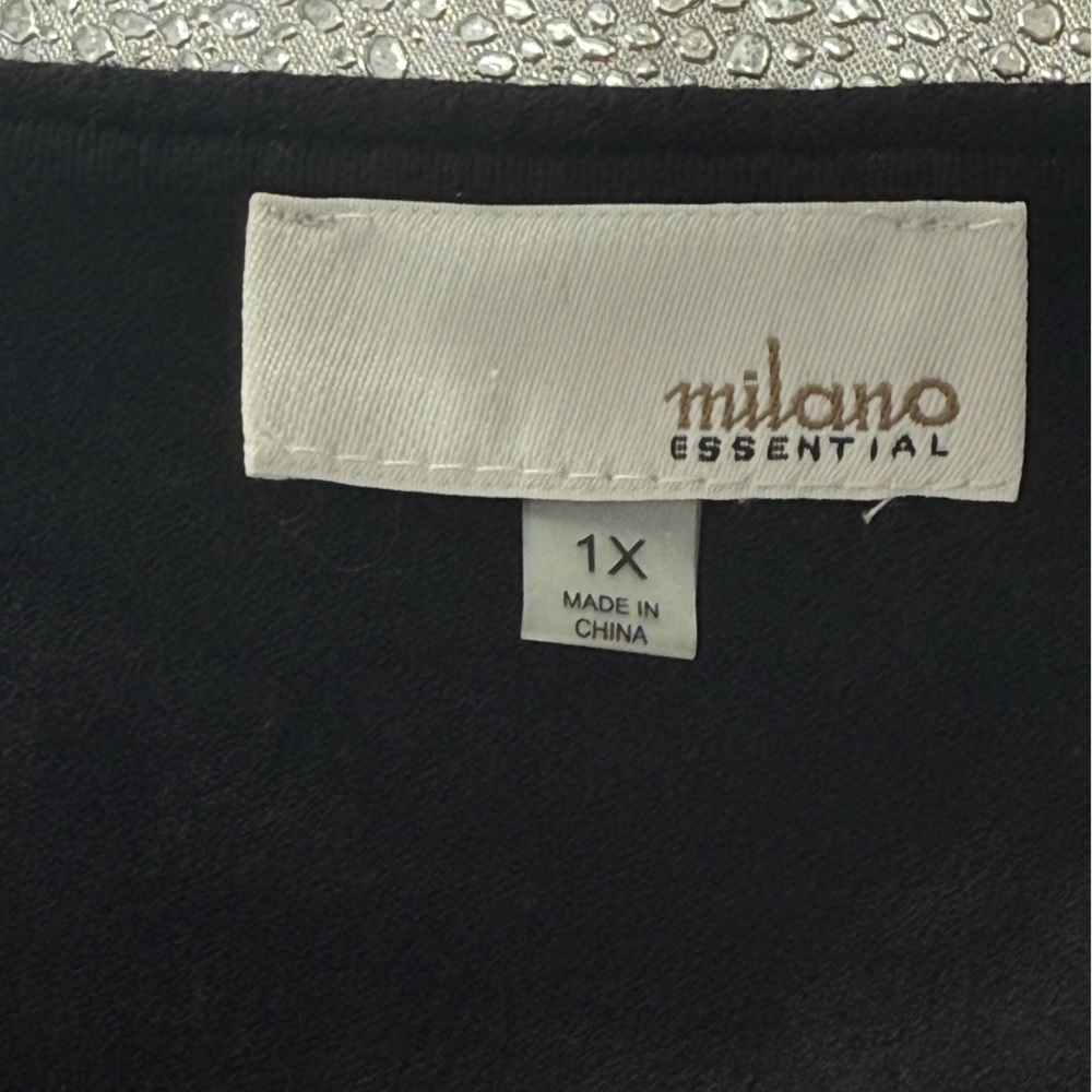 Milano Essential Black V-Neck Sweater 1X Plus Size Soft Lightweight Knit - Picture 8 of 10
